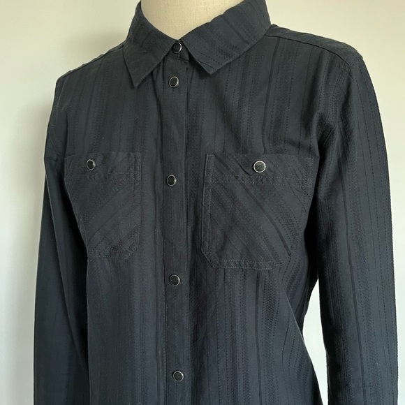 Nike 6.0 Black Snap Up Collared Long Sleeve Top Size Small - Picture 2 of 8